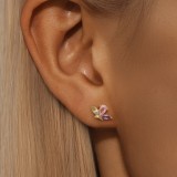 Cumpara ieftin Cercei din Argint 925 Placati cu Aur - Fluturas Pastel Sparkle