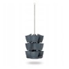 Ghiveci decorativ de flori, Prosperplast, cu lant, antracit, 9 L, set 3 buc, 29.5x29.5x38/88 cm