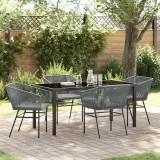 vidaXL Set de masă pentru grădină 5 pcs Gri Rattan poli 3380935