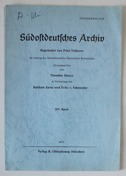 SUDOSTDEUTSCHES ARCHIV , ZUR ENTSTEHUNG DER STADT CIMPULUNG IN RUMANIEN ( DESPRE INTEMEIEREA ORASULUI CIMPULUNG ) von HANS PETRI , TEXT IN LIMBA GERMA