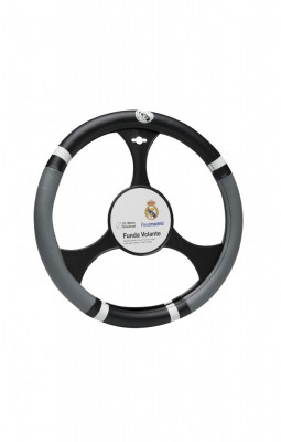 Husa volan negru-gri Real Madrid 37-39cmm PVC AutoDrive ProParts foto