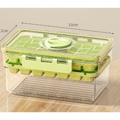 Formă De Gheață Flippy, Pentru Frigider, Din Material Alimentar, Cu Presiune, Mold De Gheață Cu Două Straturi, Culoare Verde Deschis foto