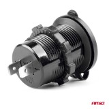 Priză de alimentare, rezistenta la apa, 2 x USB, 12-24V, 3.1A
