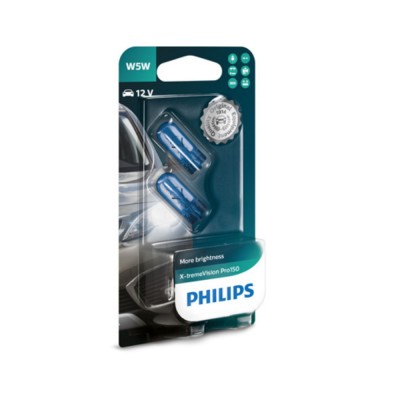 Set 2 Becuri Fara Soclu W5W 12V Philips (Blister) X-Treme Vision Pro150 foto