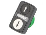Comutator dublu 22mm alb/negru IP66