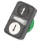 Comutator dublu 22mm alb/negru IP66