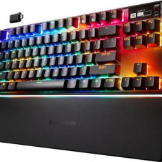 Tastatura Mecanica Gaming SteelSeries Apex Pro TKL, iluminare RGB, USB-C, Bluetooth, Layout UK, model 2023, Switch ajustabil (Negru)