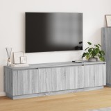 VidaXL Dulap TV cu LED Gri Sonoma 200x40x49 cm Lemn ingineresc