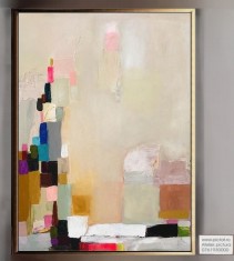 Miraj Tablou semnat datat tablou living abstract, tablou decorativ 70x130cm