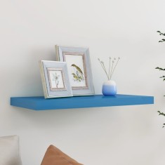 Raft de perete suspendat, albastru, 60x23,5x3,8 cm, MDF foto
