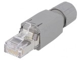 Mufă RJ45 Cat5e Ecranat Aurit 8p8c