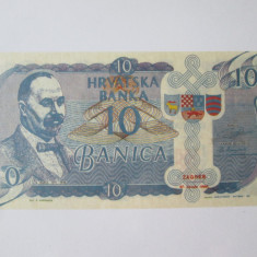 Rara! Croatia 10 Banica 1990 UNC propunere/proba bancnota