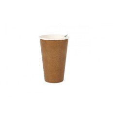 Set 15 pahare din carton maro natural, 450 ml