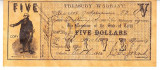 M1 R - Bancnota America - Texas - 5 dolari - 1862