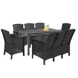 Set de mobilier de grădină Lima IX 8+1 grafit