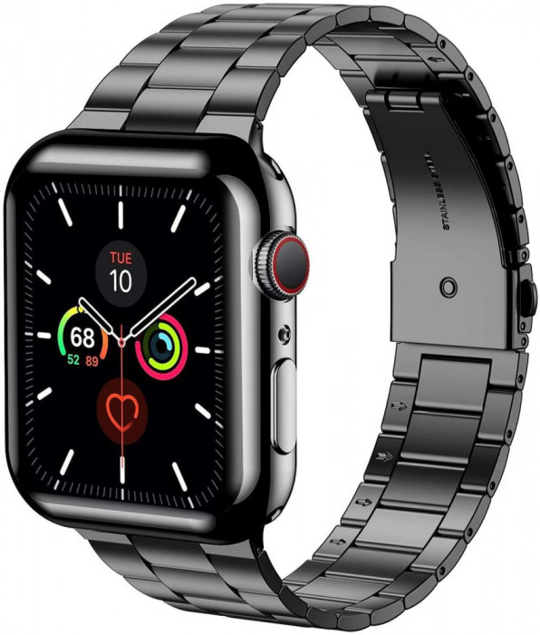 Curea metalica + protectie ecran si margine ceas Apple Watch 5 4 3 2 1 42/44 mm