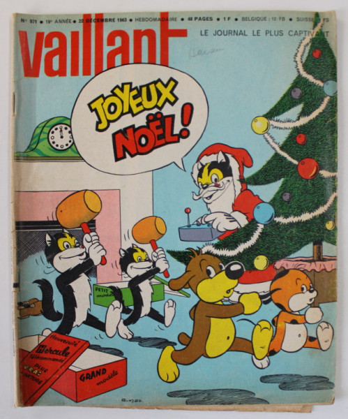 VAILLANT , REVISTA PENTRU COPII IN LIMBA FRANCEZA , no. 971 , 1963 , BENZI DESENATE *