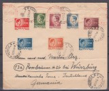 ROMANIA 1945 REGELE MIHAI I UZUALE HARTIE GRI/PLIC CIRCULAT ROMANIA GERMANIA CENZURA CIVILA