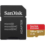 Cumpara ieftin Card de memorie SanDisk Extreme microSDXC, 128GB + SD Adaptor pana la 190MB/s &amp; 90MB/s, 128 GB