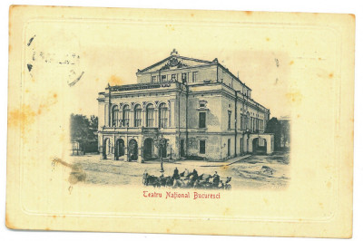 216 - BUCURESTI, Theatre, Romania - old postcard - used - 1910 foto