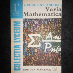 George St. Andonie - Varia mathematica