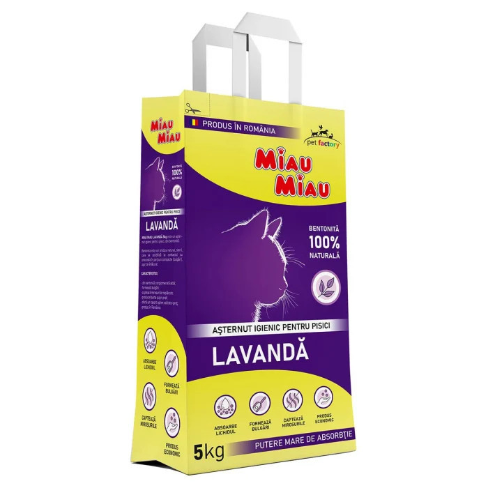 Asternut Igienic pentru Pisici MIAU MIAU Lavanda 5KG