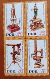 D.D.R-''ISTORIA MICROSCOPULUI''-BLOC DE 4 VAL.'' -MNH LUX-NESTAMPIL.-VEZI SCAN