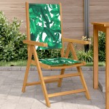 Gossi scaune gradina 2 buc., model frunze, lemn masiv acacia textil