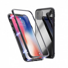 Husa Apple iPhone 11 Negru,cu spate de sticla securizata+folie de sticla gratis