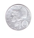 Moneda Austria 10 schilling 1957, stare buna, curata, Europa, Argint