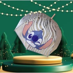 Umbrela pentru copii Disney Stitch, Albastra, 297x60 cm, Transparenta