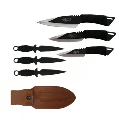 Set 3 cutite de aruncat, 24.5 cm si 3 trei cutite de aruncat,16.5 cm, IdeallStore&amp;reg;, husa inclusa foto