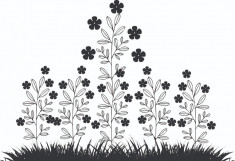 Sticker decorativ, Flori, Negru, 85 cm, 7152ST foto