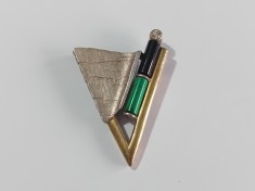 Pandant din argint cu malachit si onix #42 foto