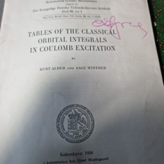 TABLES OF THE CLASSICAL ORBITAL INTEGRALS IN COULOMB EXCITATION - KURT ADLER (TEXT IN LIMBA ENGLEZA)