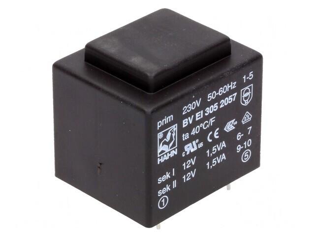 Transformator &Icirc;ncapsulat 3VA 230VAC 12V PCB