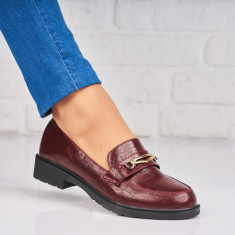 Pantofi dama casual Bordo din Piele Ecologica Zepha A4378 foto