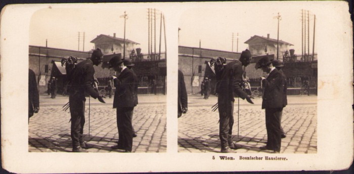 ST58N Wien, Bosnischer Hausierer, 1904, stereoscopic photo