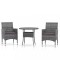 Set mobilier de gradina, 3 piese, gri, poliratan