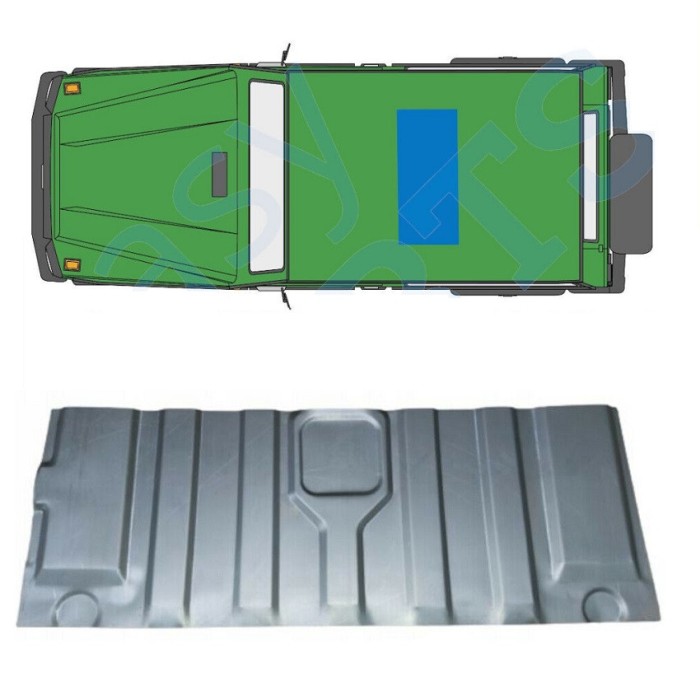 Panou reparatie podea spate MERCEDES Clasa G (W460) 05.1979-08.1989; Clasa G (W461/463) 09.1989-09.2018, spate; otel 1,00 mm, otel galvanizat, model