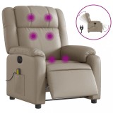 Cumpara ieftin Fotoliu electric masaj rabatabil, cappuccino, piele ecologica
