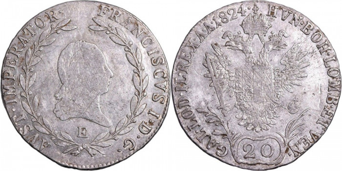 1824 - E - 20 kreuzer - Francis II - Imperiul Austriac