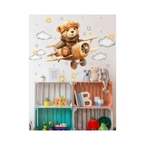 Cumpara ieftin Sticker Perete Autocolant Urs si Avion - 55171