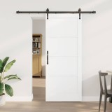 Ușa Glisantă cu Set de Accesorii Alb 83x202 cm Lemn Solid de Pin
