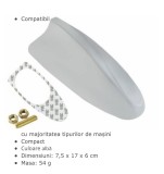 Antena Auto Rechin Alb, Universala, Cu Fir, Montaj Usor