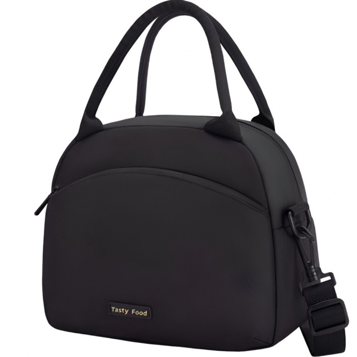 Geanta termica pentru pranz flippy, multifunctionala, compartimentata, impermeabila, 2 tipuri de manere, 26x14.3x21.2 cm, negru