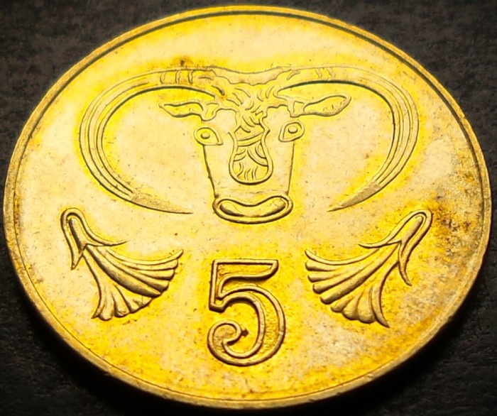 Moneda exotica 5 CENTI - CIPRU, anul 2001 * cod 4246