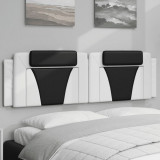 VidaXL Pernă pentru tăblie pat, alb și negru, 180cm, piele artificială