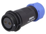 Conector circular mamă IP68 2 pini 30A