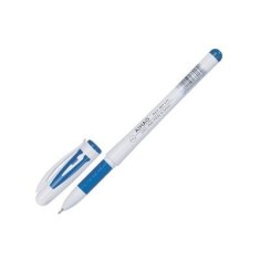 Pix cu gel CNX Aihao AH-801A, 0. 5mm, cu capac, corp alb, grip cauciucat, scris albastru, set 48 buc + cana